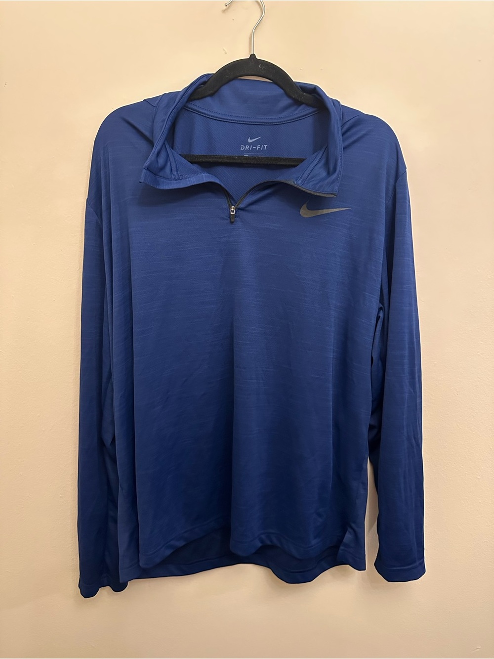 Nike Dri-FIT Men XL Blue 1/4 Zip Long Sleeve Performance Pullover Athletic Golf